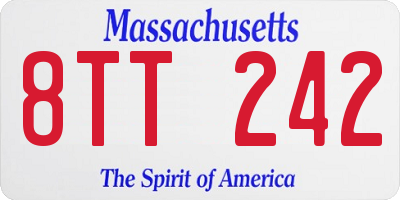 MA license plate 8TT242