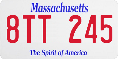 MA license plate 8TT245