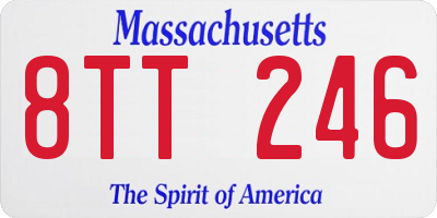 MA license plate 8TT246