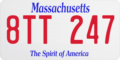 MA license plate 8TT247