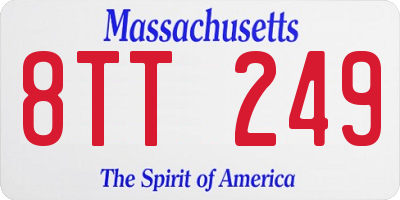 MA license plate 8TT249