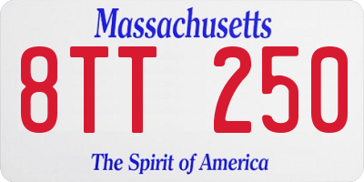 MA license plate 8TT250