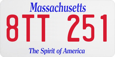 MA license plate 8TT251