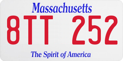 MA license plate 8TT252