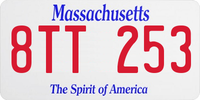 MA license plate 8TT253