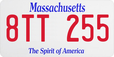 MA license plate 8TT255