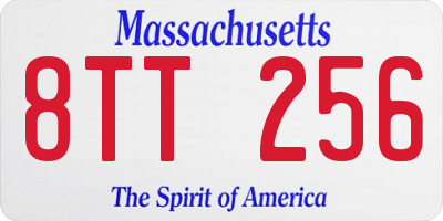 MA license plate 8TT256
