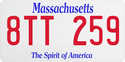 MA license plate 8TT259