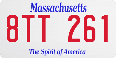 MA license plate 8TT261