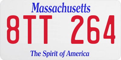 MA license plate 8TT264