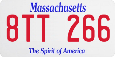 MA license plate 8TT266