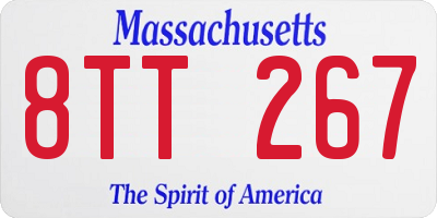 MA license plate 8TT267