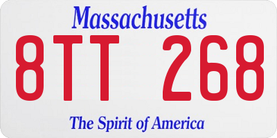 MA license plate 8TT268