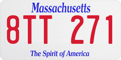 MA license plate 8TT271