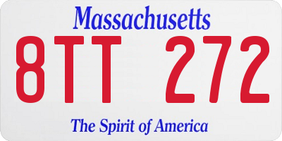 MA license plate 8TT272