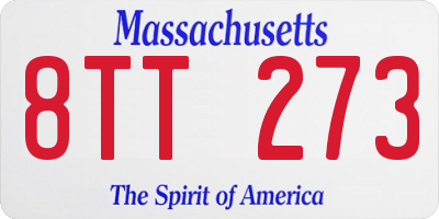 MA license plate 8TT273