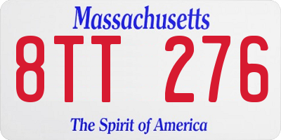 MA license plate 8TT276