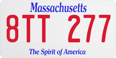 MA license plate 8TT277
