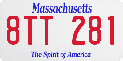 MA license plate 8TT281