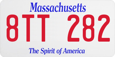 MA license plate 8TT282