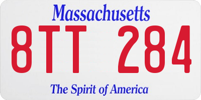 MA license plate 8TT284