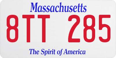 MA license plate 8TT285