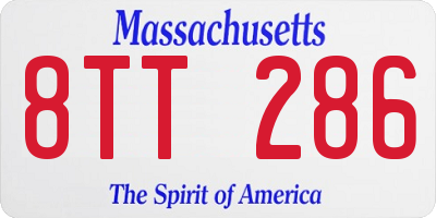 MA license plate 8TT286