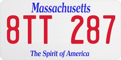 MA license plate 8TT287