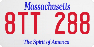 MA license plate 8TT288