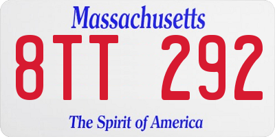 MA license plate 8TT292