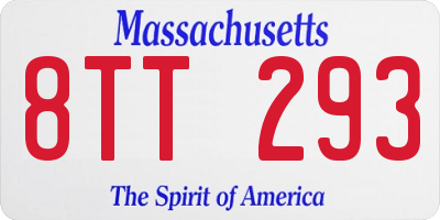 MA license plate 8TT293