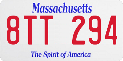 MA license plate 8TT294