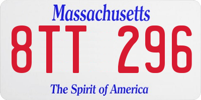 MA license plate 8TT296