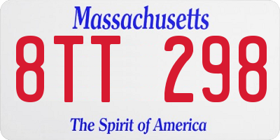 MA license plate 8TT298