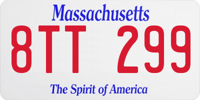 MA license plate 8TT299