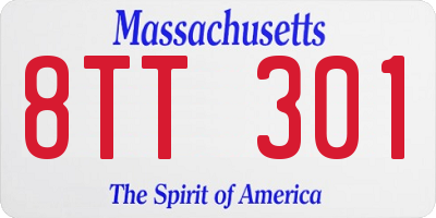 MA license plate 8TT301