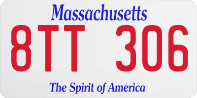 MA license plate 8TT306