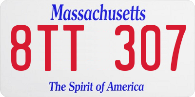 MA license plate 8TT307