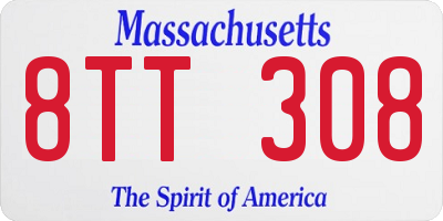 MA license plate 8TT308