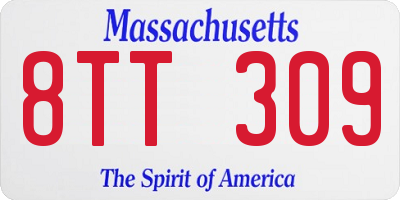 MA license plate 8TT309