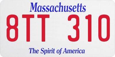 MA license plate 8TT310