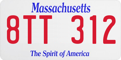MA license plate 8TT312