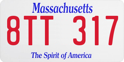 MA license plate 8TT317