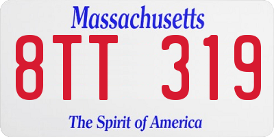 MA license plate 8TT319