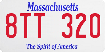 MA license plate 8TT320