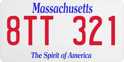 MA license plate 8TT321