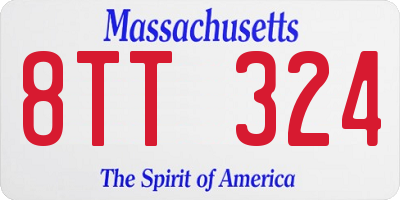 MA license plate 8TT324
