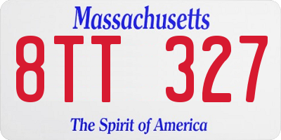 MA license plate 8TT327