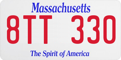 MA license plate 8TT330