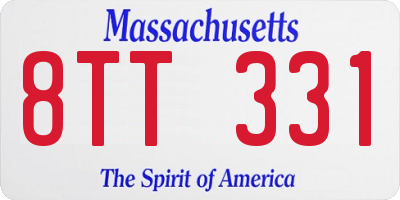MA license plate 8TT331